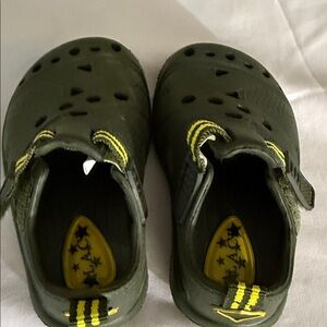 Kids Green and Yellow Clogs